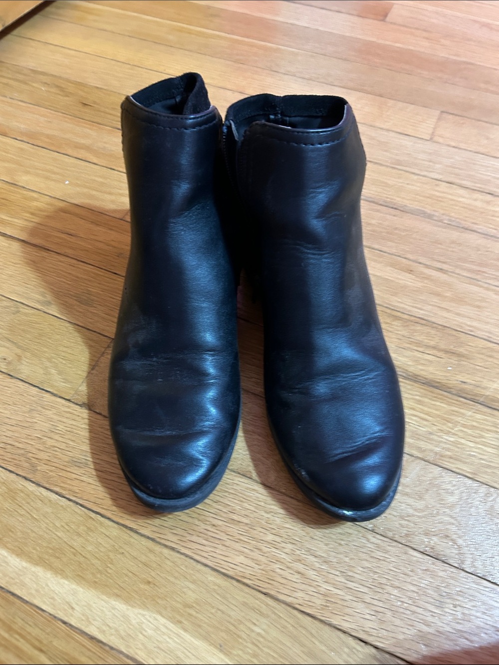 Ann Taylor Factory Black Leather Ankle Boots